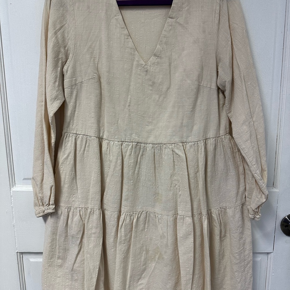 FANCYINN Cute Shift Tunic Dress Ruffle Swing Babydoll Womens Mini Ruffle Dress